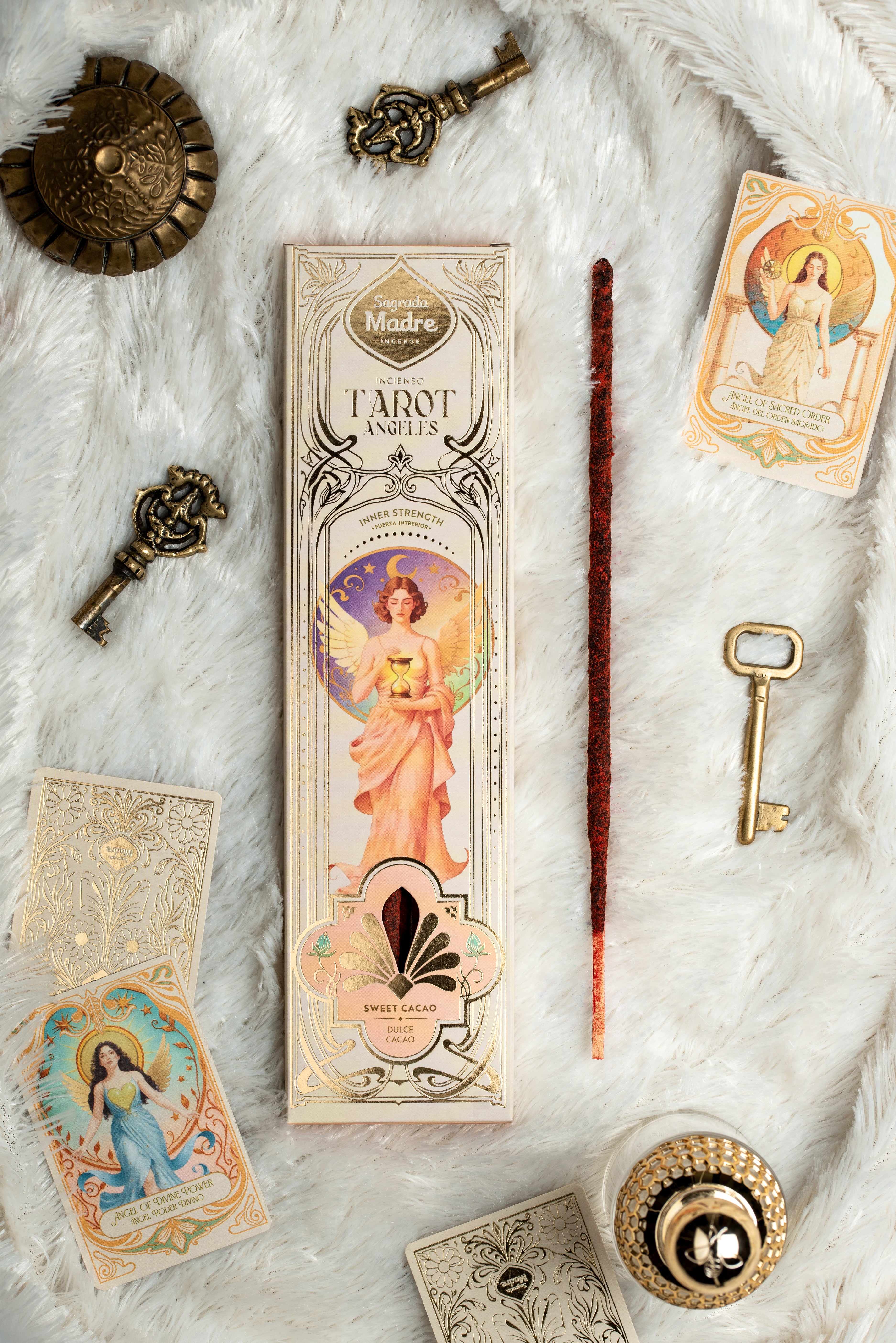 Sagrada Madre Tarot Angelai – Vidinė Jėga (Saldus Kakavos Aromatas)